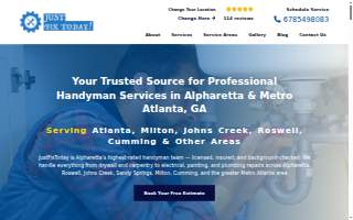 JustFixToday - Handyman Services in Alpharetta GA | Painter | Plumber | Drywall | AC Repair | Electrical Repair | Carpenter of Roswell website