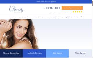 Olansky Dermatology & Aesthetics of Atlanta website