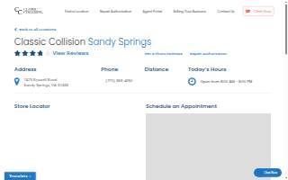 Classic Collision of Sandy Springs website