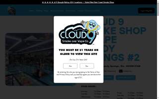 Cloud 9 Smoke Shop, Vape, & Hookah Co. of Sandy Springs website