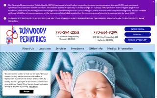 Dunwoody Pediatrics website