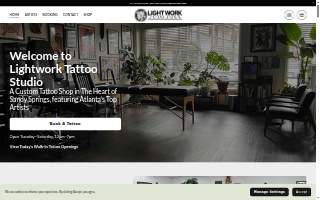 Lightwork Tattoo Studio website