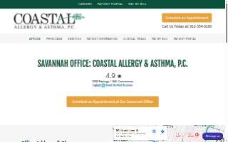 Coastal Allergy & Asthma of Savannah website