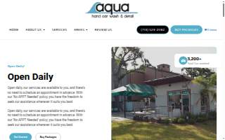 Aqua Hand Car Wash website