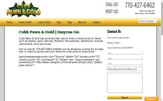 Cobb Pawn & Gold, Inc. website