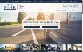 Five Star Insurance Agency website