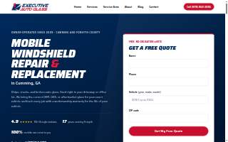 Executive Auto Glass website