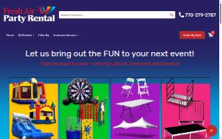 Fresh Air Party Rental website
