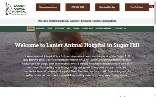 Lanier Animal Hospital website