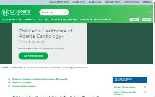 Children's Healthcare of Atlanta Cardiology - Thomasville website