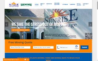 Sunrise Moving & Storage of Tucker website