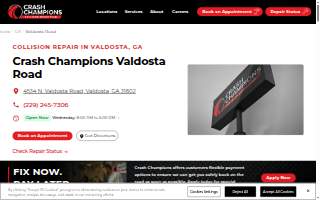 Crash Champions Collision Repair Valdosta Road website