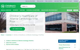 Children's Healthcare of Atlanta Cardiology - Villa Rica website