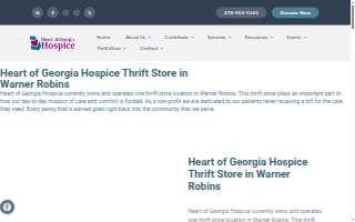 Heart of Georgia Hospice Thrift Store website