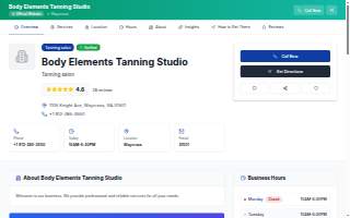 Body Elements Tanning Studio website