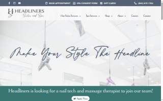 Headliners Salon, Massage & Spa website