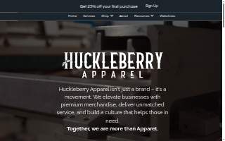 Huckleberry Apparel website