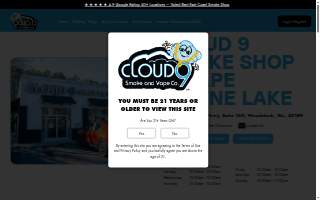 Cloud 9 Smoke Shop, Vape, & Hookah Co. - Towne Lake website