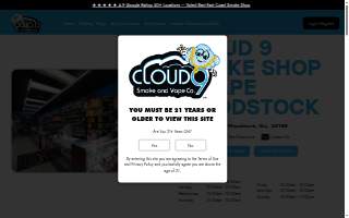 Cloud 9 Smoke Shop, Vape, & Hookah Co. - Woodstock website