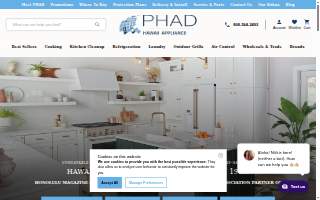 PHAD Home Appliance (Pacific Home and Appliance Distribution) of Hawaiian Paradise Park website