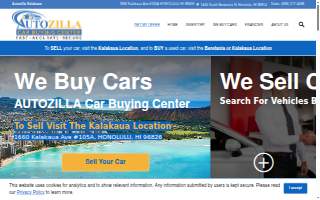 Autozilla Car Buying Center of Hawaiian Paradise Park website