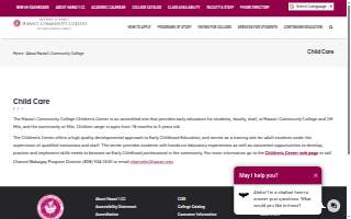 Hawaii Community College Children's Center website