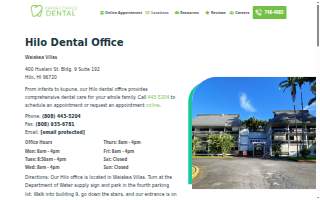 Hawaii Family Dental - Waiakea Villas website