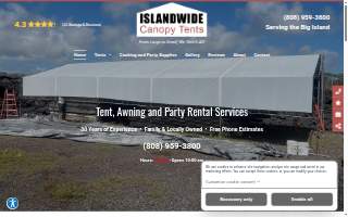 Islandwide Canopy Tents website