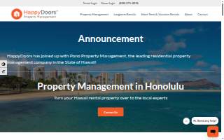 HappyDoors Property Management of Honolulu website