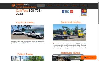 Transport Oahu - Towing & Equipment Hauling of Honolulu website