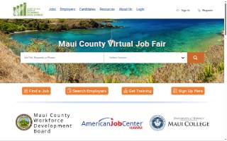 Maui County Virtual Job Fair website