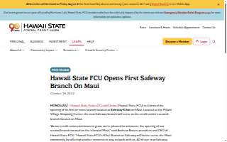 Hawaii State Federal Credit Union - Kihei Branch at Safeway website