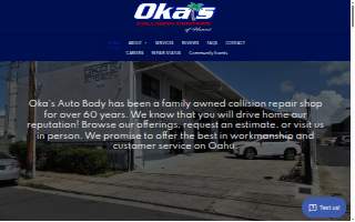 OKA'S AUTO BODY website