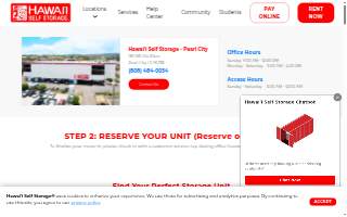 Hawai'i Self Storage - Pearl City website
