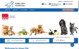 Ames Pet Hospital website