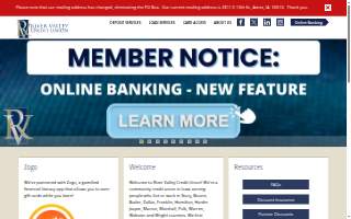 River Valley Credit Union website