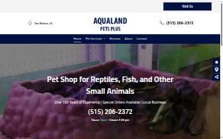 Aqualand Pets Plus of Ankeny website