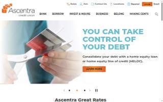 Ascentra Credit Union website