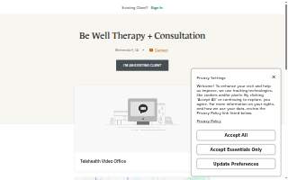 Be Well Therapy + Consultation website