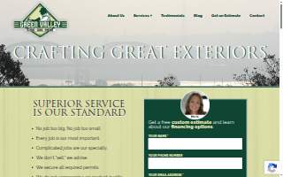 Green Valley Roofing Siding Windows website