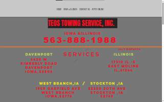 Teos Towing Service, INC. of Bettendorf website
