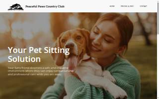 Peaceful Paws Country Club website