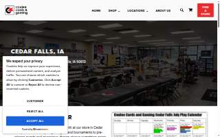 Coulee Cards and Gaming Cedar Falls website