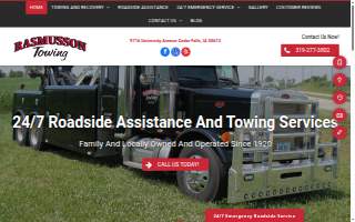 Rasmusson Towing & Recovery Service website