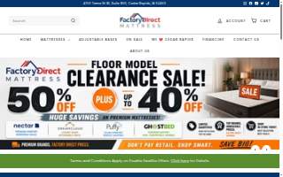 Factory Direct Mattress website