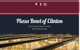 Plaza Bowl of Clinton website