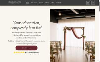 Bella Love Event Venue website