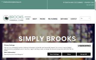 Brooks Funeral Care website