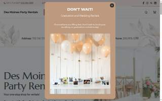 Des Moines Party Rentals website