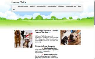 Happy Tails Doggy Daycare website